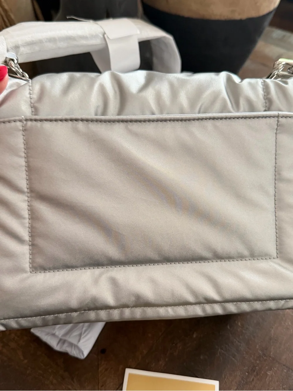 NWT Michael Kors Rory MD Flap Xbody Silver Crossbody Bag